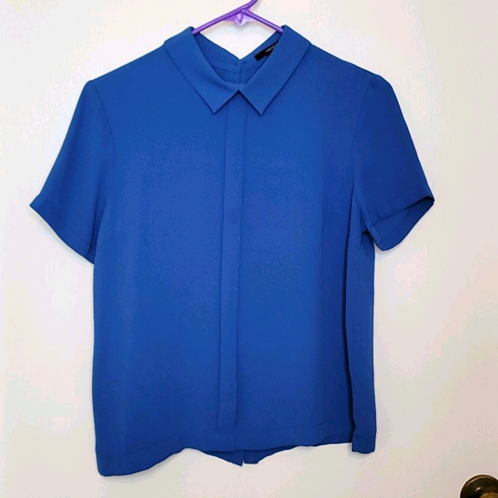 Blue Chiffon Blouse